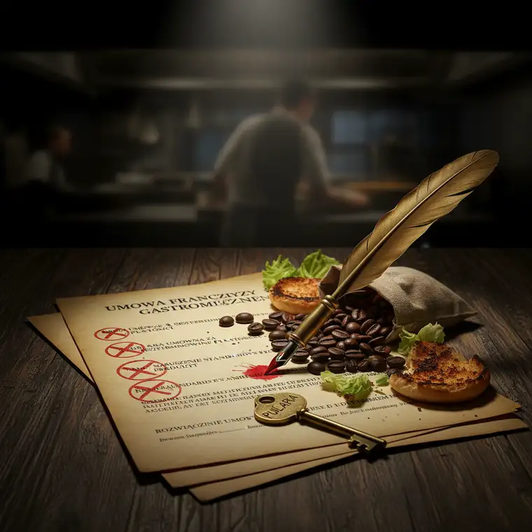 Franczyzobiorca analizuje wyniki sprzedaży restauracji, porównując je z planem obrotu zapisanym w umowie i ryzykiem kary umownej