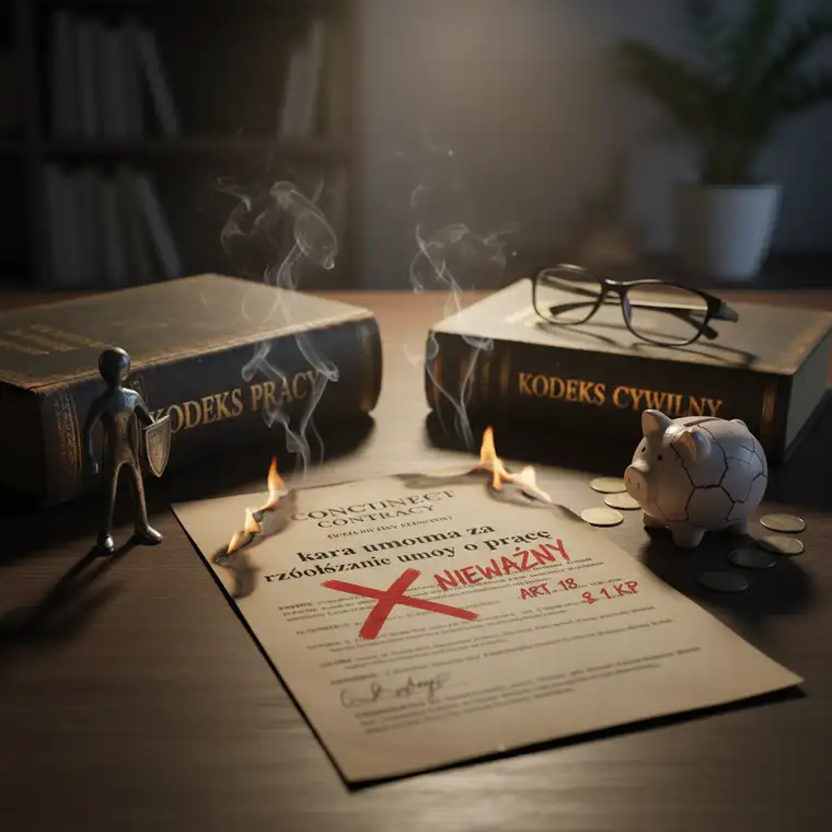 Pracodawca i pracownik omawiają zakaz konkurencji i zwrot kosztów szkolenia zamiast kary umownej za rozwiązanie umowy o pracę przez pracownika