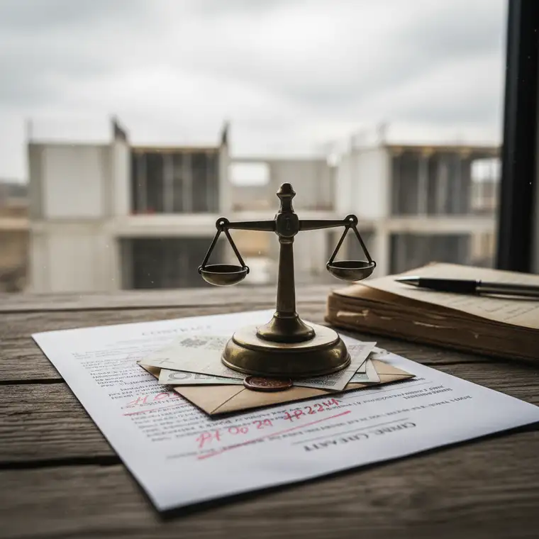 Odstąpienie od umowy budowlanej i dopłaty dla wykonawcy