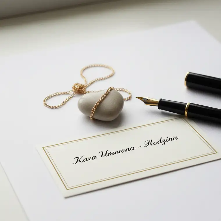 Dwie osoby z rodziny podpisują umowę pożyczki przy stole, omawiając karę umowną, aby uniknąć konfliktu rodzinnego