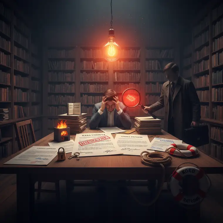 Przedsiębiorca analizuje na laptopie skutki podatkowe kary umownej w umowie pożyczki między wspólnikiem a spółką