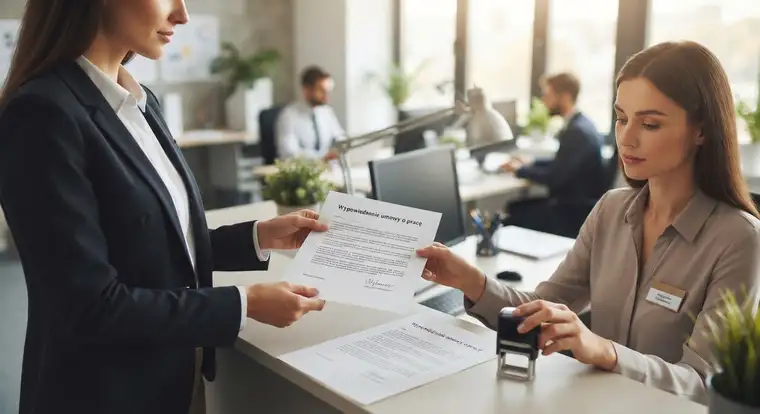 Wypowiedzenie umowy o pracę: okres wypowiedzenia, dowód doręczenia i kopia pisma w teczce pracownika